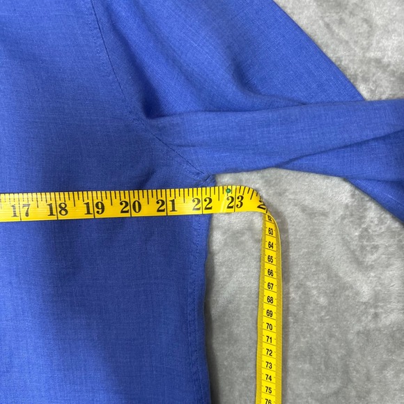 NEW‎ Chico's No-Iron Linen Button Up Top Size L (2)  Blue Lagenlook Quiet Luxury - Picture 13 of 13